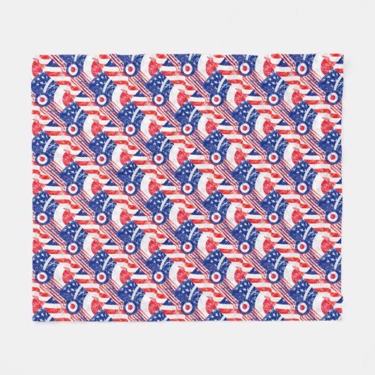 ターゲットモダンMods USAターゲットグランジRounddel フリースブランケット (正面(横))