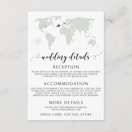 ターゲットワールド結婚マップの詳細の写真カード エンクロージャーカード (正面)