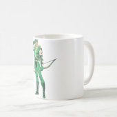 ターゲット付き緑の矢印 コーヒーマグカップ (正面右)