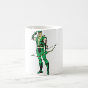 ターゲット付き緑の矢印 コーヒーマグカップ