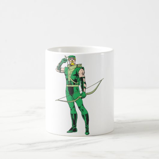 ターゲット付き緑の矢印 コーヒーマグカップ (中央)