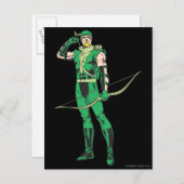 ターゲット付き緑の矢印 ポストカード (正面/裏面)