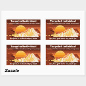 ターゲット個人カスタム文字応答 長方形シール (シート)