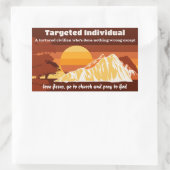 ターゲット個人カスタム文字応答 長方形シール (バッグ)