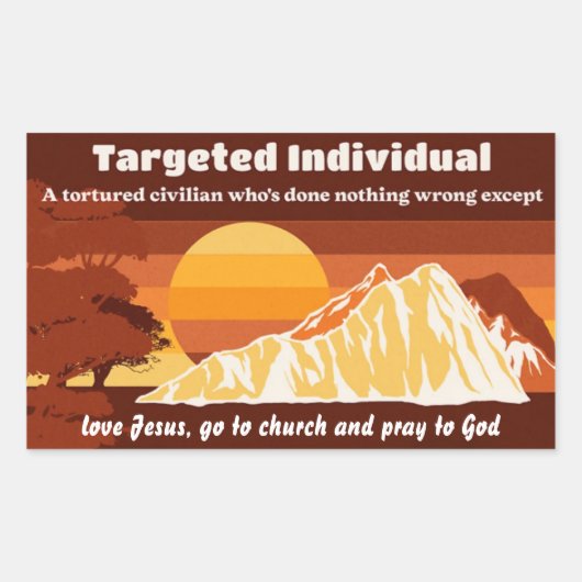 ターゲット個人カスタム文字応答 長方形シール (正面)