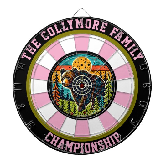 ターゲット威厳のあるアートでグリズリー ダーツボード (正面)