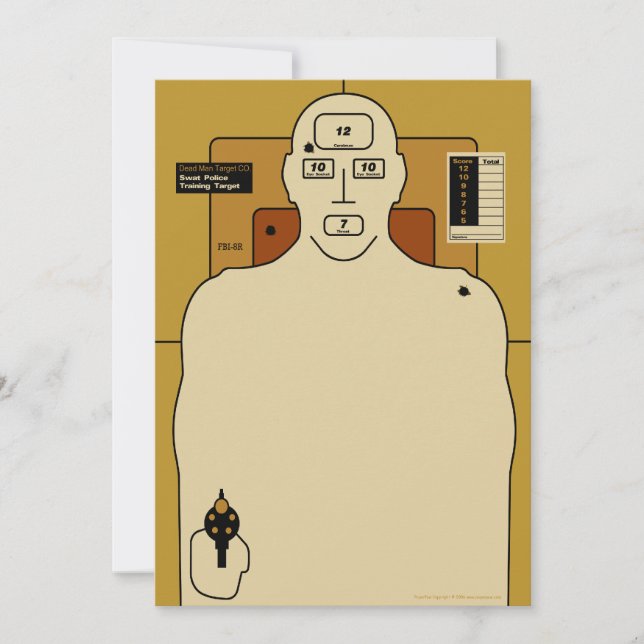 ターゲット紙、ガンマン射撃、 発砲ターゲット (正面)