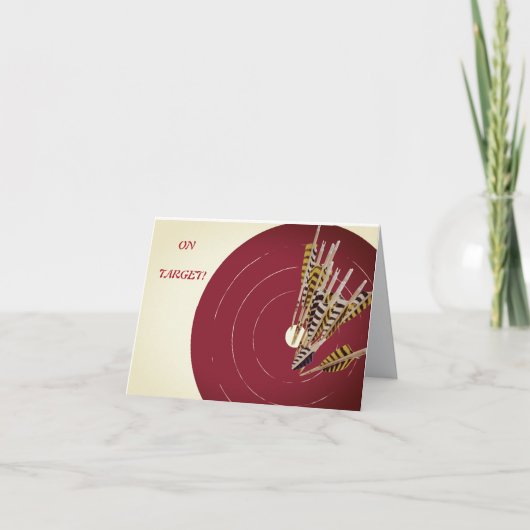 ターゲット誕生日上のダーツダーツボードのパーソナライズ サンキューカード (正面)