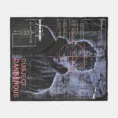 ターゲット – テクノ – ブルタリストストリートウェアデザイン フリースブランケット (正面(横))