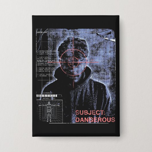 ターゲット – テクノ – ブルタリストストリートウェアデザイン 缶バッジ (正面)