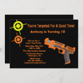 ターゲット レーザータグ 誕生日パーティー招待状 招待状 (正面/裏面)