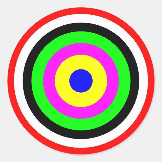 ターゲット、色付き円 ラウンドシール (正面)