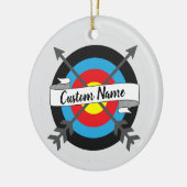 ターゲッパーソナライズされたトと矢印クリスマス飾り セラミックオーナメント (左)