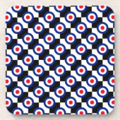 ターゲッモダントパターン水玉模様ファッションヴィンテージ コースター (正面)