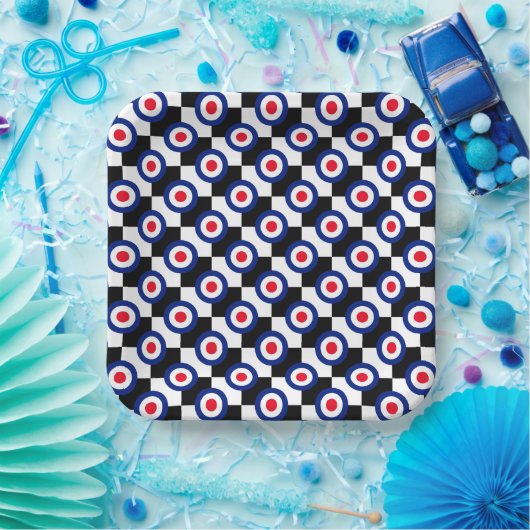 ターゲッモダントパターン水玉模様ファッションヴィンテージ ペーパープレート (パーティー)