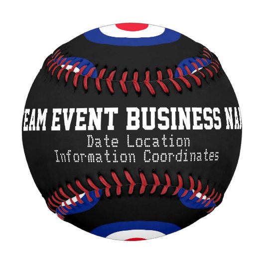 ターゲッモダント・ラウンドデルのパワーパーソナライズされた 野球ボール (裏面)