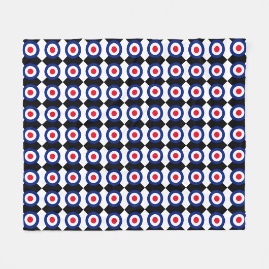 ターゲッモダントRounddel on市松模様に フリースブランケット (正面(横))