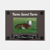 ターゲティパーソナライズされたブルネームファームスウィートファーム ドアマット (正面)