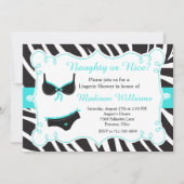 ターコイズいけなまたはナイスランジェリーブライダルシャワー 招待状 (正面)