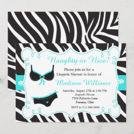 ターコイズいけなまたはナイスランジェリーブライダルシャワー 招待状