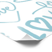 ターコイズおもしろいと愛モダンとハートウォールアート フォトプリント            (角)