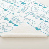 ターコイズおもしろいと愛モダンとハート シェルパブランケット (3/4)