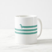 ターコイズおもしろいダシュント青 コーヒーマグカップ (正面右)