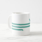 ターコイズおもしろいダシュント青 コーヒーマグカップ (正面左)