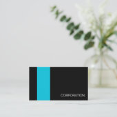 ターコイズおよびストライプので黒くモダンな名刺 名刺 (スタンド正面)