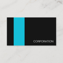 ターコイズおよびストライプので黒くモダンな名刺 名刺