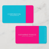 ターコイズおよびピンクの上品な名刺 名刺 (正面/裏面)