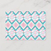 ターコイズおよびピンクの幾何学的パタアステカーン 名刺 (裏面)