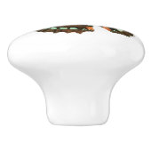 ターコイズおよびブラウンの蝶 セラミックノブ (側面)