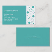 ターコイズおよび白の泡名刺 名刺 (正面/裏面)