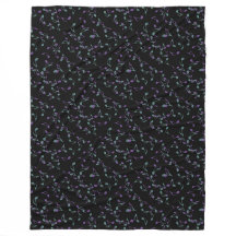 ターコイズおよび紫色音楽ノートのフリースブランケット