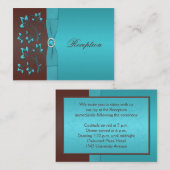 ターコイズおよび茶色のフローラエンクロージャカード エンクロージャーカード (正面/裏面)