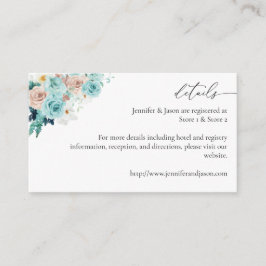 ターコイズおよび赤面ピンクフローラエンクロージャカード2 エンクロージャーカード