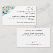 ターコイズおよび赤面ピンクフローラエンクロージャカード エンクロージャーカード (正面/裏面)