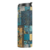 ターコイズおよび金ゴールドのモザイク・タイル タンブラー (回転左)