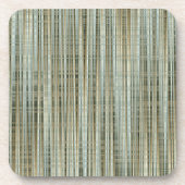 ターコイズおよび金ゴールドストライプのパターン装飾用クッション コースター (正面)