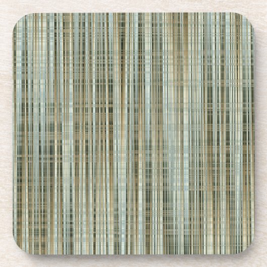 ターコイズおよび金ゴールドストライプのパターン装飾用クッション コースター (正面)