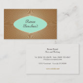 ターコイズおよび金ゴールド日が差すことレトロファッションブティック 名刺 (正面/裏面)