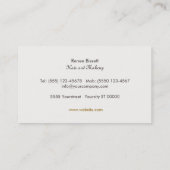 ターコイズおよび金ゴールド日が差すことレトロファッションブティック 名刺 (裏面)