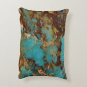 ターコイズおよび金ゴールド アクセントクッション (裏面(縦))