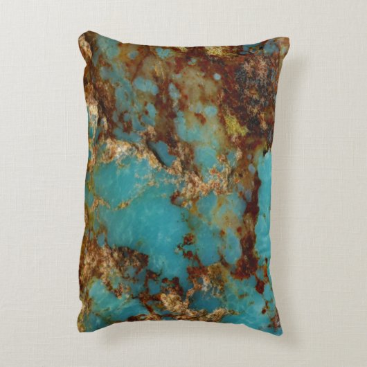 ターコイズおよび金ゴールド アクセントクッション (裏面(縦))