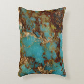 ターコイズおよび金ゴールド アクセントクッション (正面(垂直))