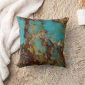 ターコイズおよび金ゴールド クッション (ブランケット)