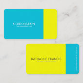 ターコイズおよび黄色の上品な名刺 名刺 (正面/裏面)