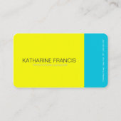 ターコイズおよび黄色の上品な名刺 名刺 (裏面)