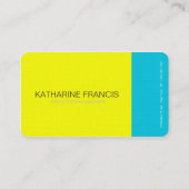 ターコイズおよび黄色の上品な名刺 名刺 (裏面)